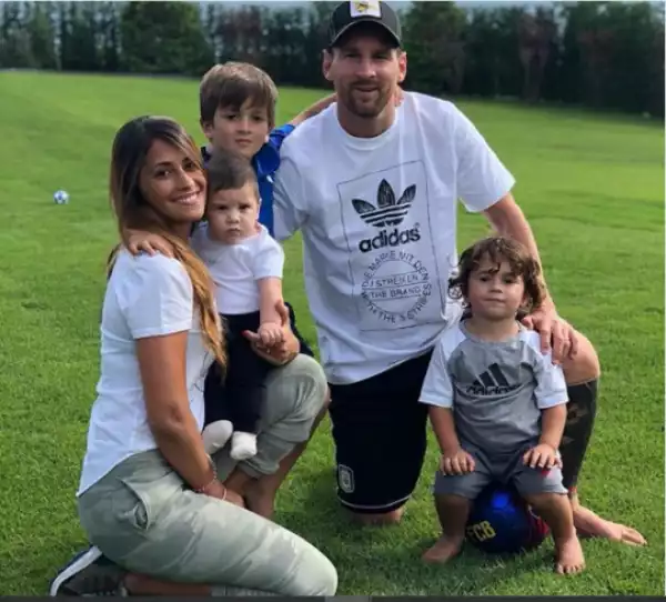 Football Star, Lionel Messi Pictured With His Cute Family